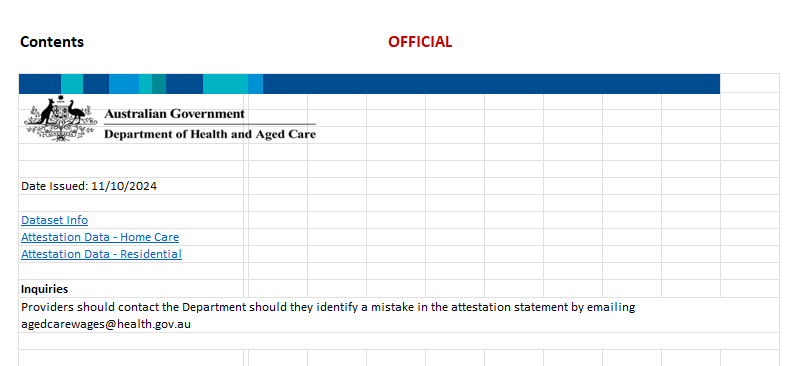 Aged care wages attestation report Q1 to Q4 2023–24