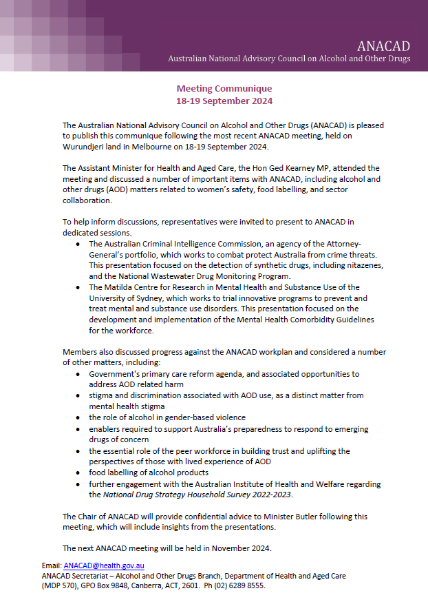 Cover image for the Meeting Communique 18-19 September 2024