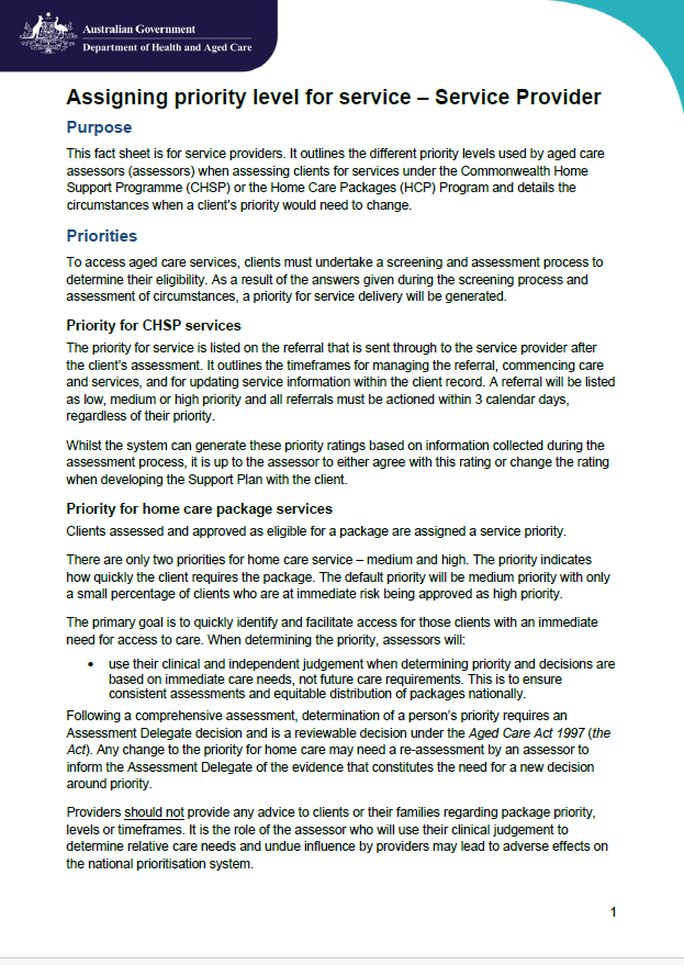 Assigning Priority Level for Service fact sheet cover image (December 2024)