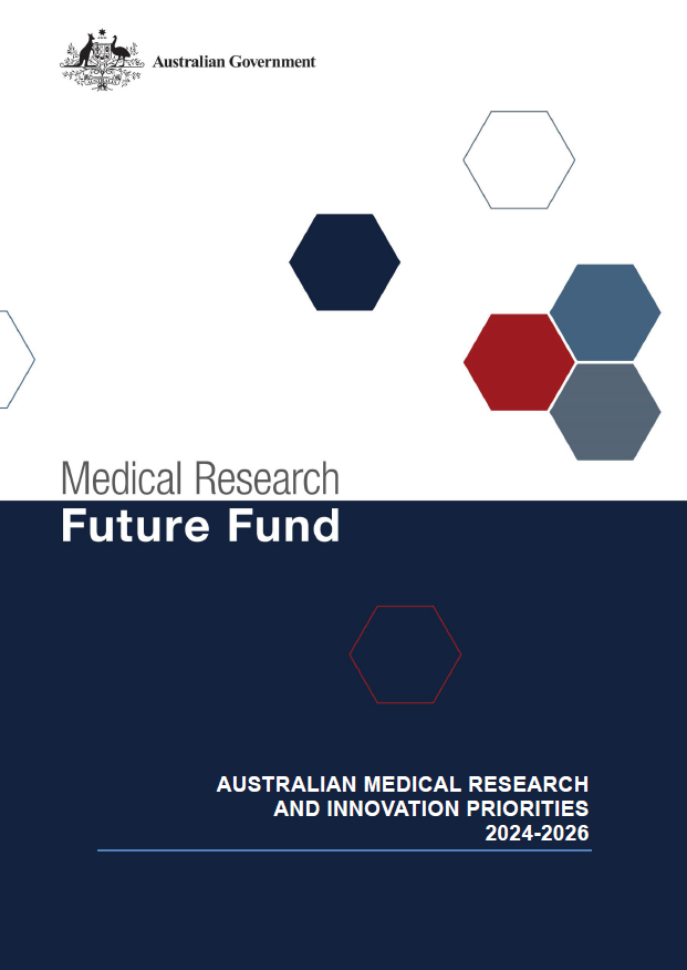 Cover page for the Australian Medical Research and Innovation Priorities 2024-2026