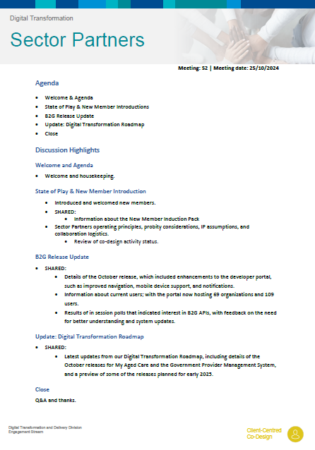Cover image for the Digital Transformation Sector Partners meeting #52 summary