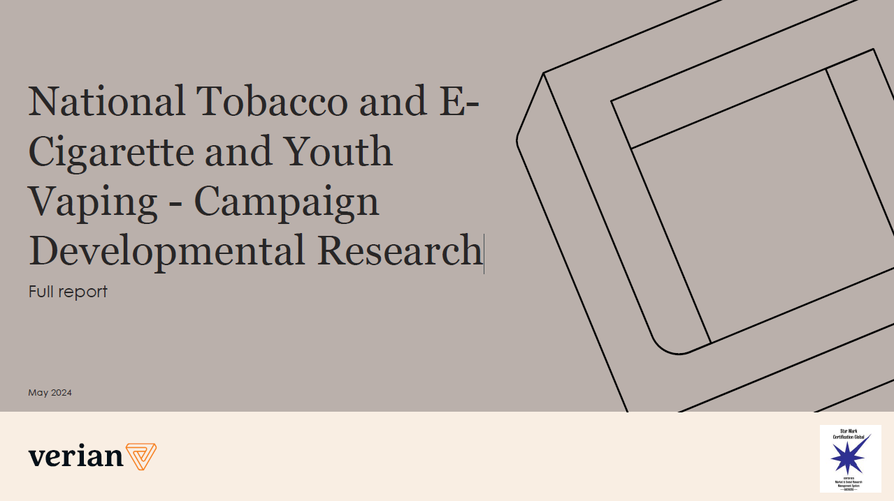 National Tobacco and ECigarette and Youth Vaping – Campaign Developmental Research – Report