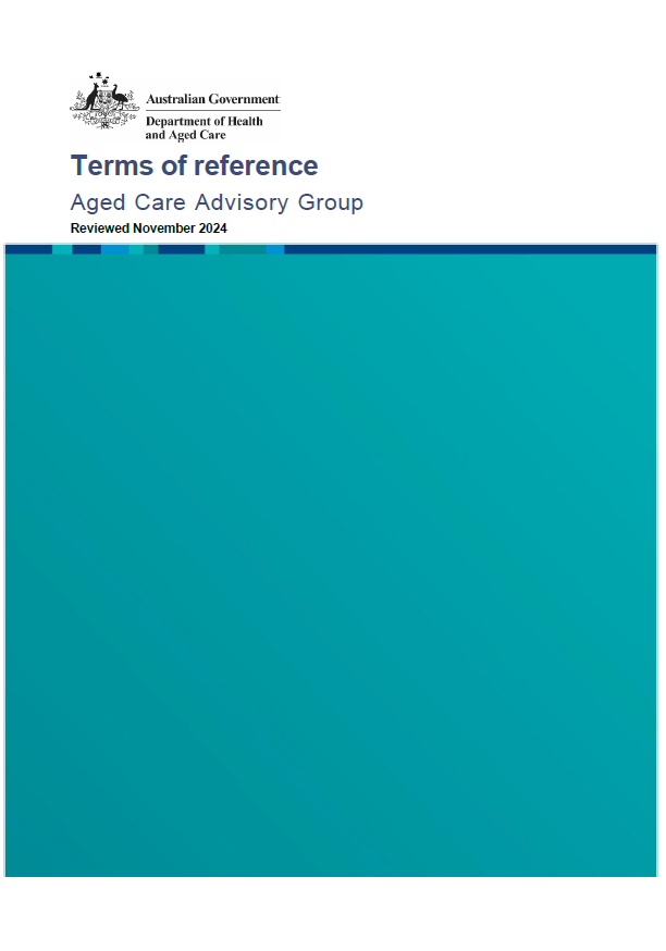 Cover image for the Terms of reference – Aged Care Advisory Group