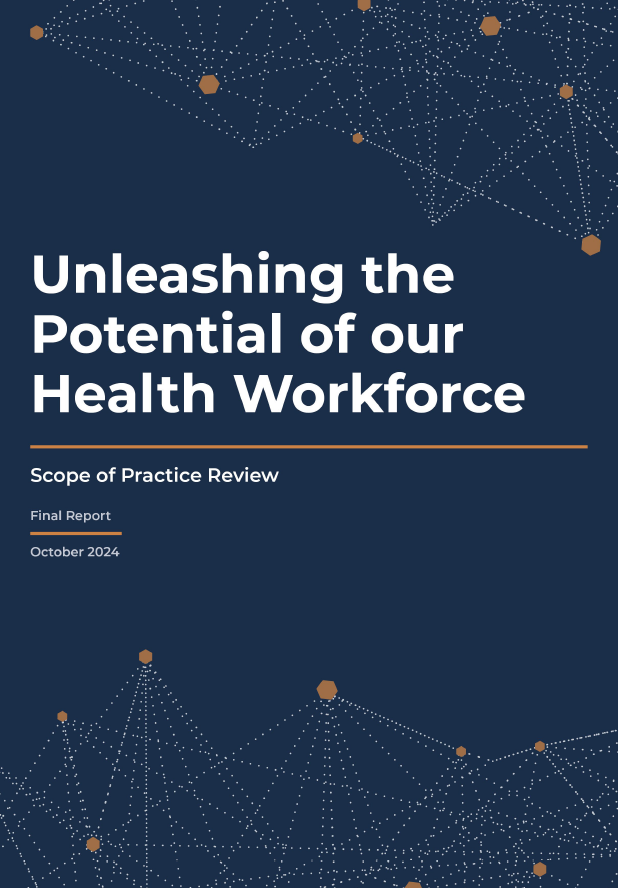 Cover image for the Unleashing the Potential of our Health Workforce – Scope of Practice Review Final Report