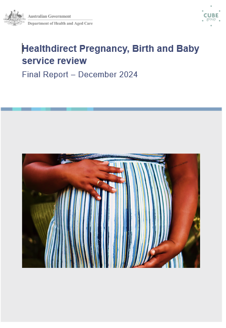 Healthdirect’s Pregnancy, Birth and Baby Service Review evaluation report
