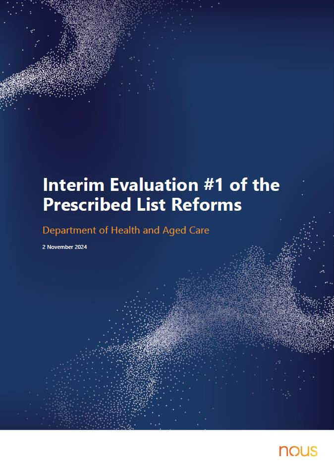 Interim Evaluation #1 of the Prescribed List Reforms