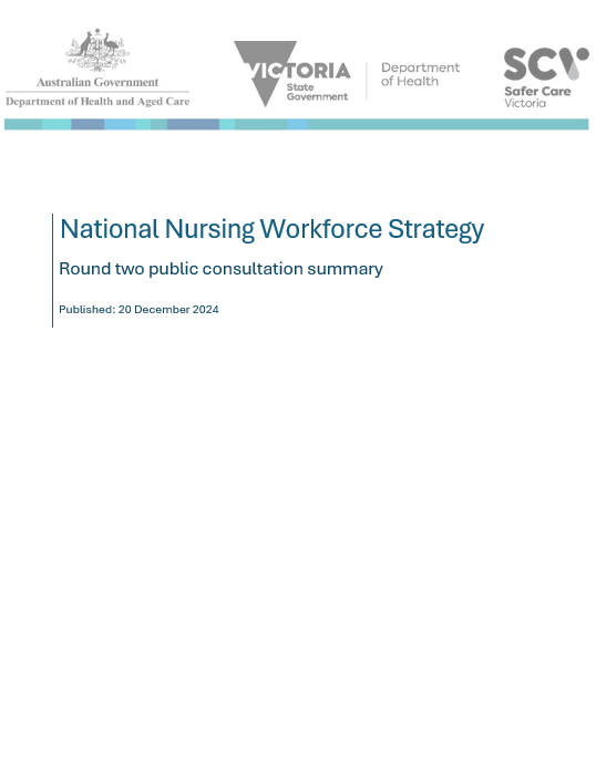 Cover image_National Nursing Workforce Strategy – Round two consultation summary report