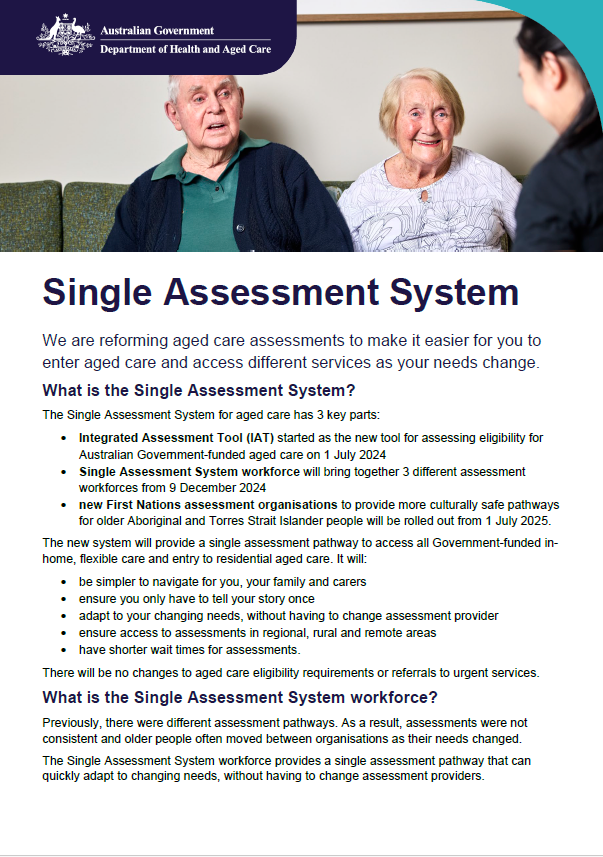 Single Assessment System - Fact Sheet 