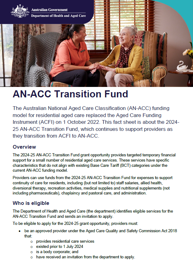 Cover image AN-ACC transition fund