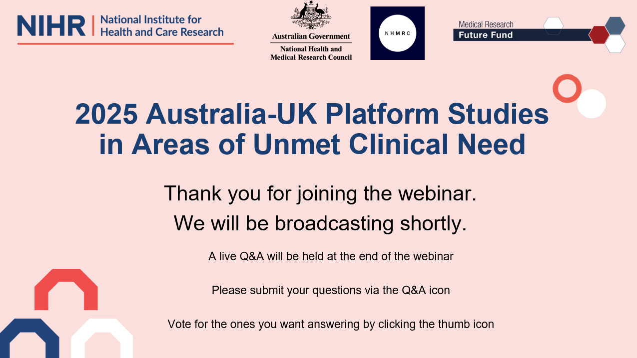 Cover image_Australia-UK Platform Studies in Areas of Unmet Clinical Need Grant Opportunity