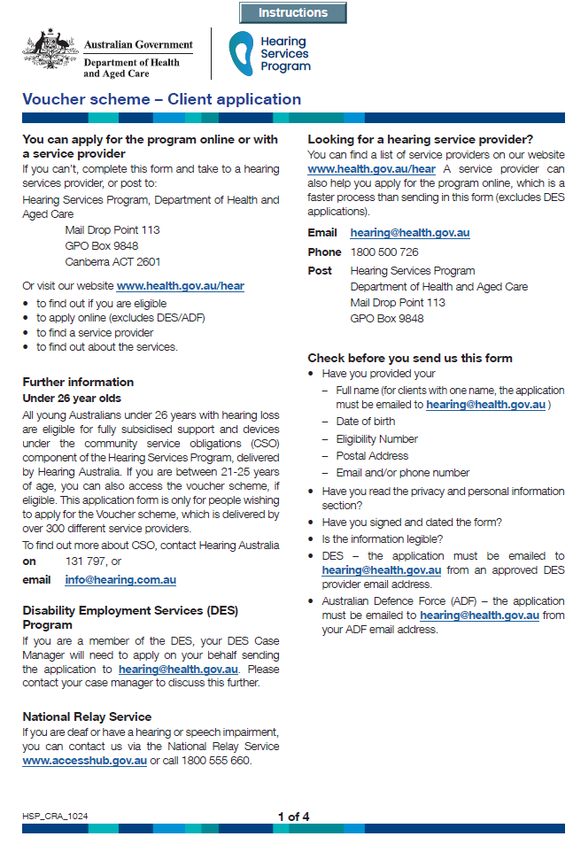Hearing Services Program Application Form_cover image