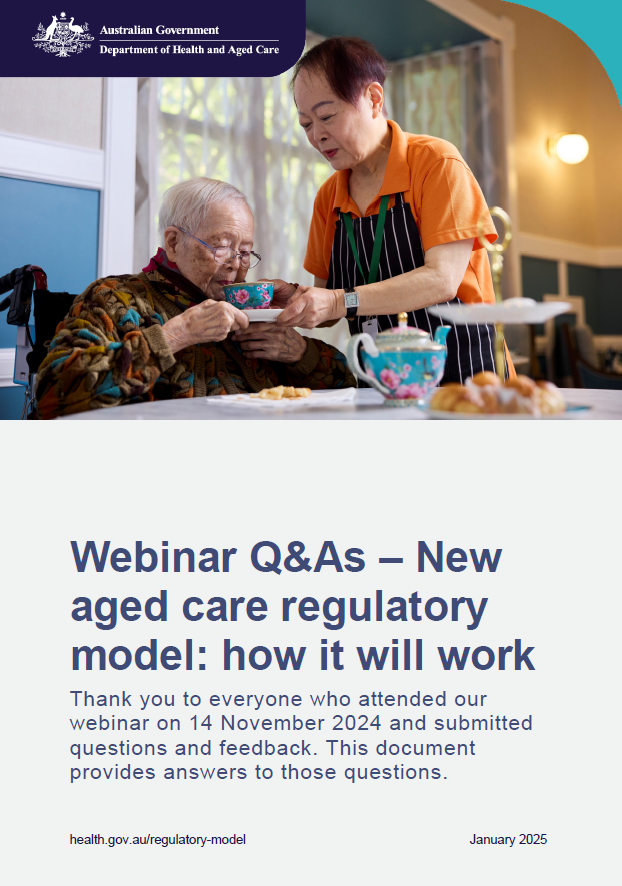 Cover image_New aged care regulatory model – how it will work – Webinar Q&As