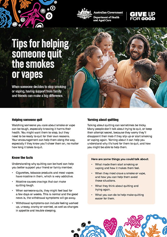 Tips for helping someone quit the smokes or vapes