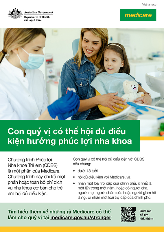 Con quý vị có thể hội đủ điều kiện hưởng phúc lợi nha khoa – áp phích