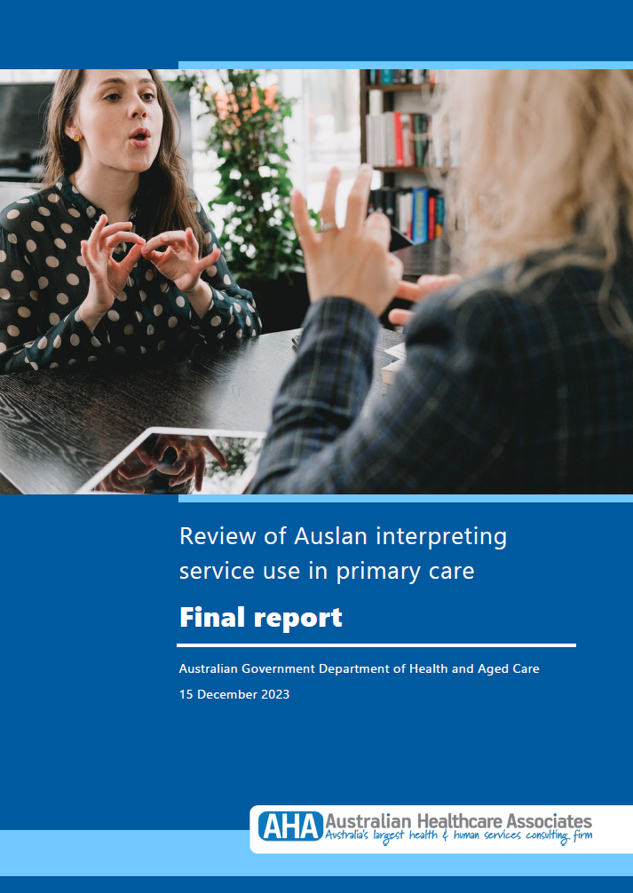 Review of Auslan interpreting service use in primary care