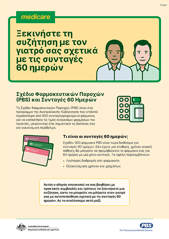 Οδηγός συνομιλίας για καταναλωτές σχετικά με τις συνταγές 60 ημερών