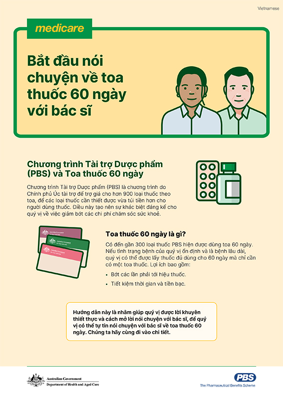 Hướng dẫn cho người dùng thuốc để nói chuyện về toa thuốc 60 ngày