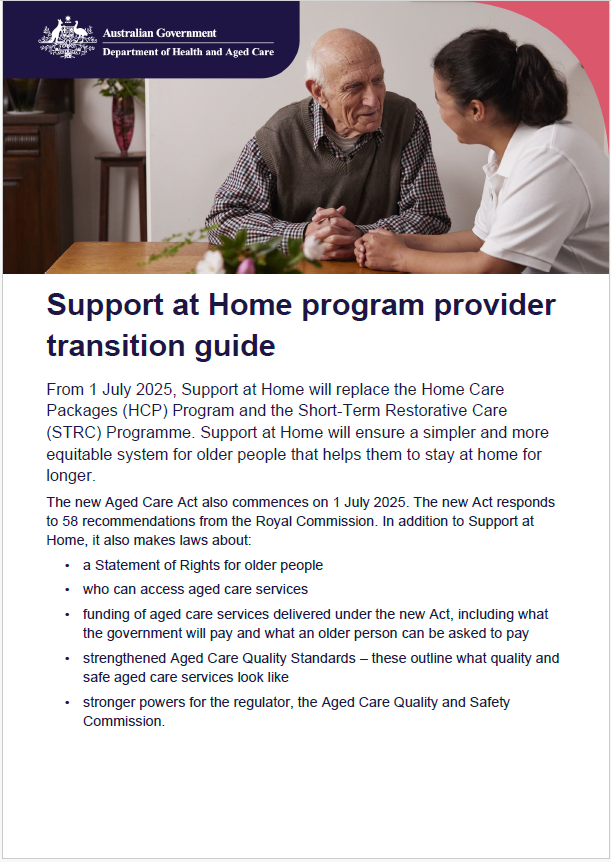 Support at Home Program Provider Transition Guide