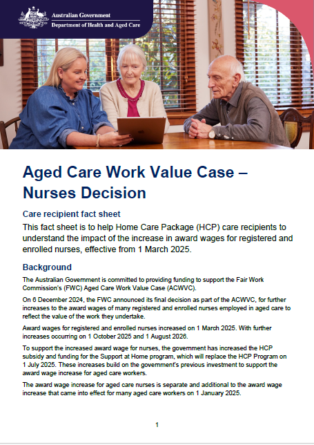 Aged Care Work Value Case – Nurses Decision