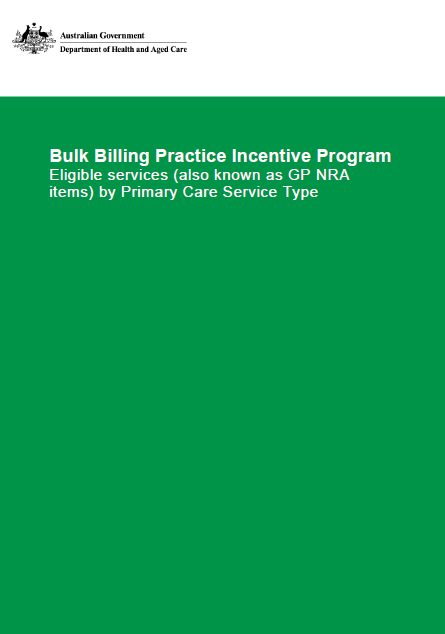Bulk Billing Practice Incentive Program: Eligible Services