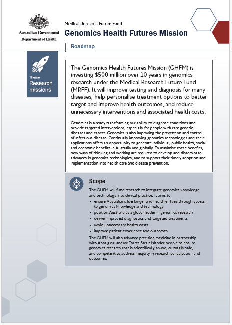 MRFF Genomics Health Futures Mission Roadmap