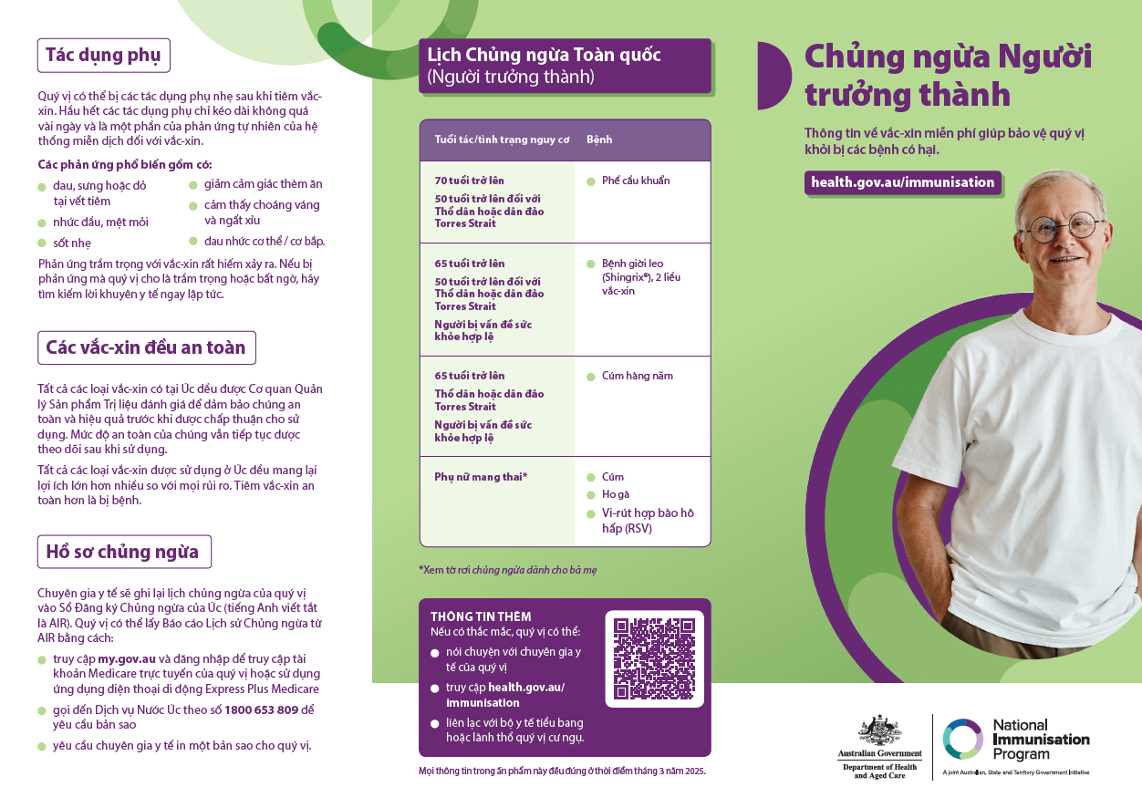 Adult vaccinations consumer brochure (Vietnamese)