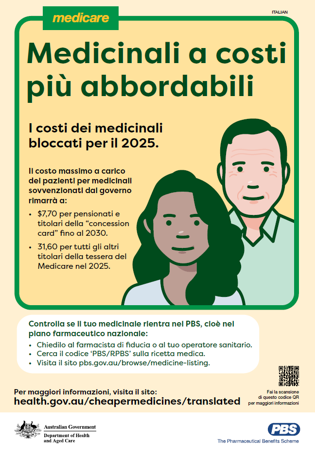 Cover page_Medicine costs frozen for 2025 – A3 poster (Italian)
