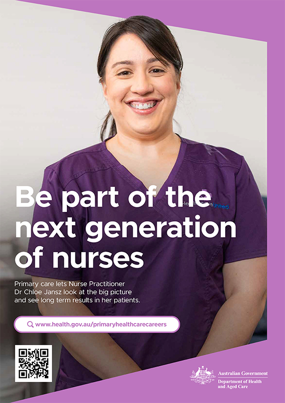 Poster to support primary health care careers.