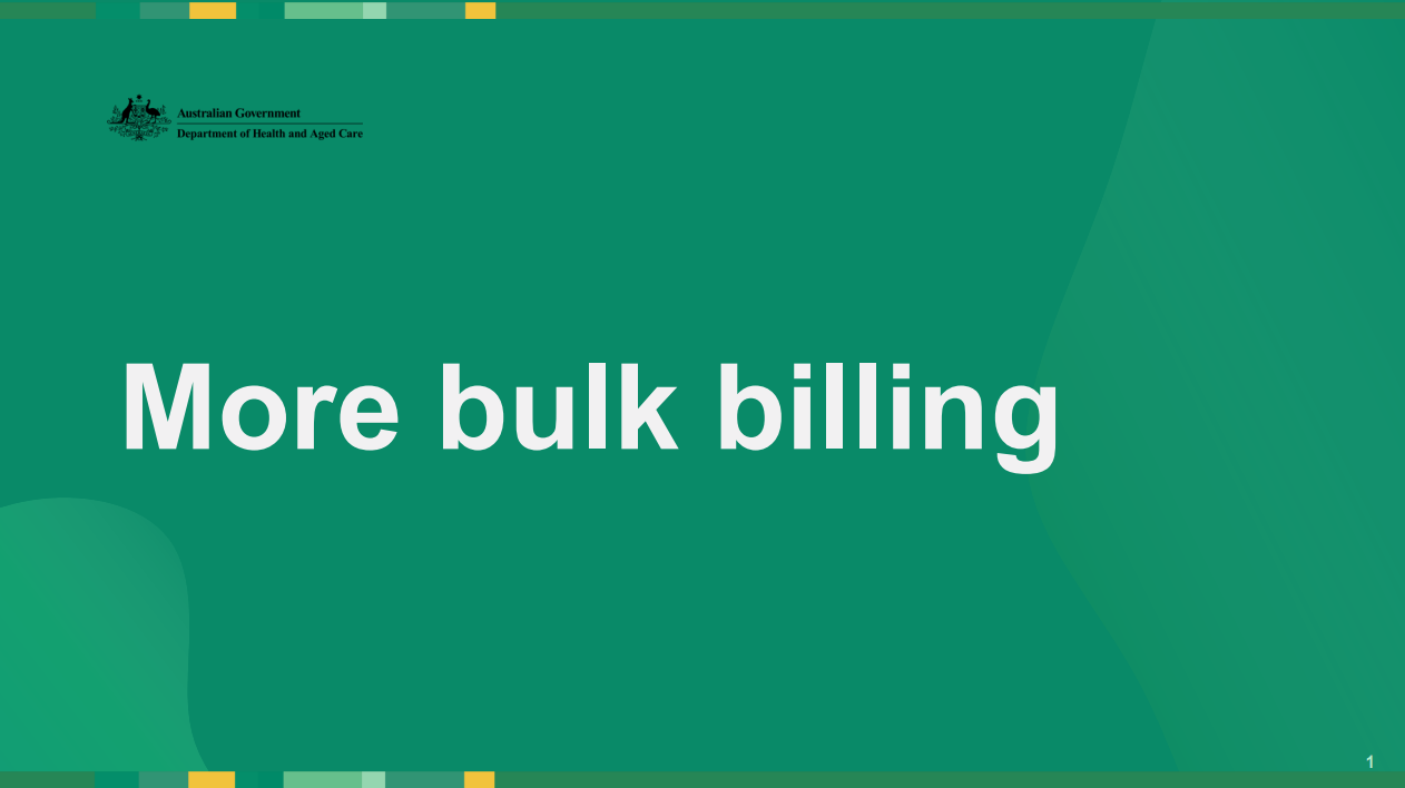 More bulk billing - title page