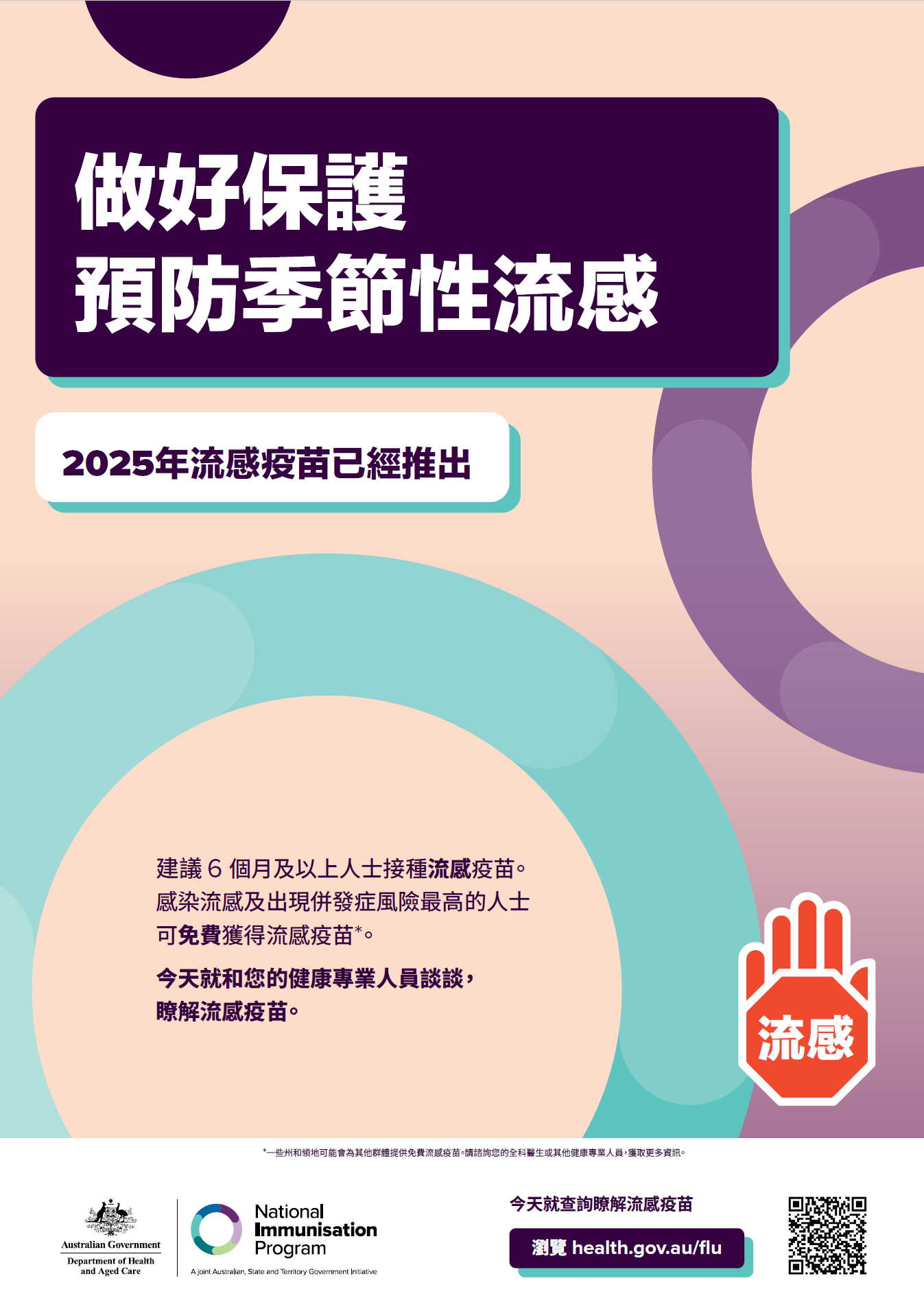 2025年流行性感冒（流感）疫苗接種通用海報