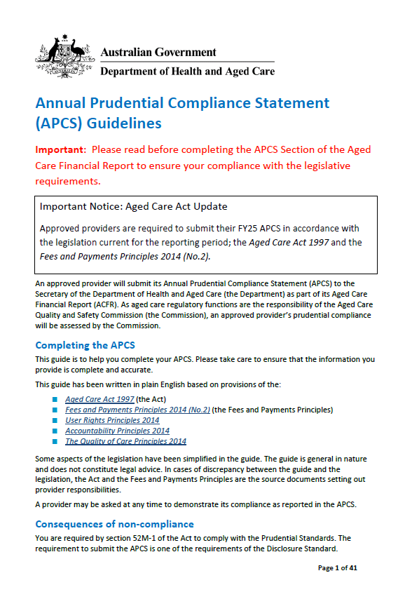 APCS guideline cover page