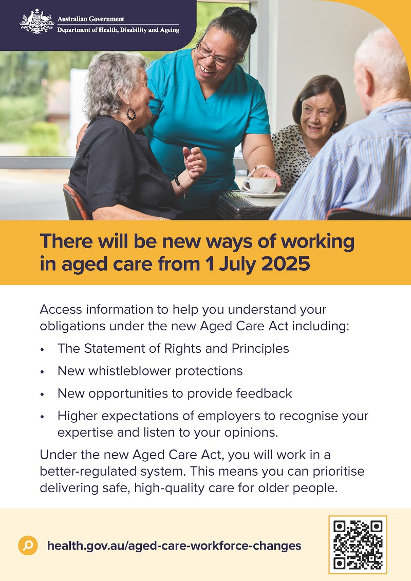 New ways of working in aged care poster