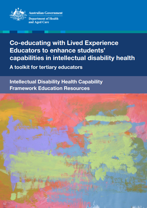 Cover page for the Co-educating with Lived Experience Educators to enhance students' capabilities in intellectual disability health