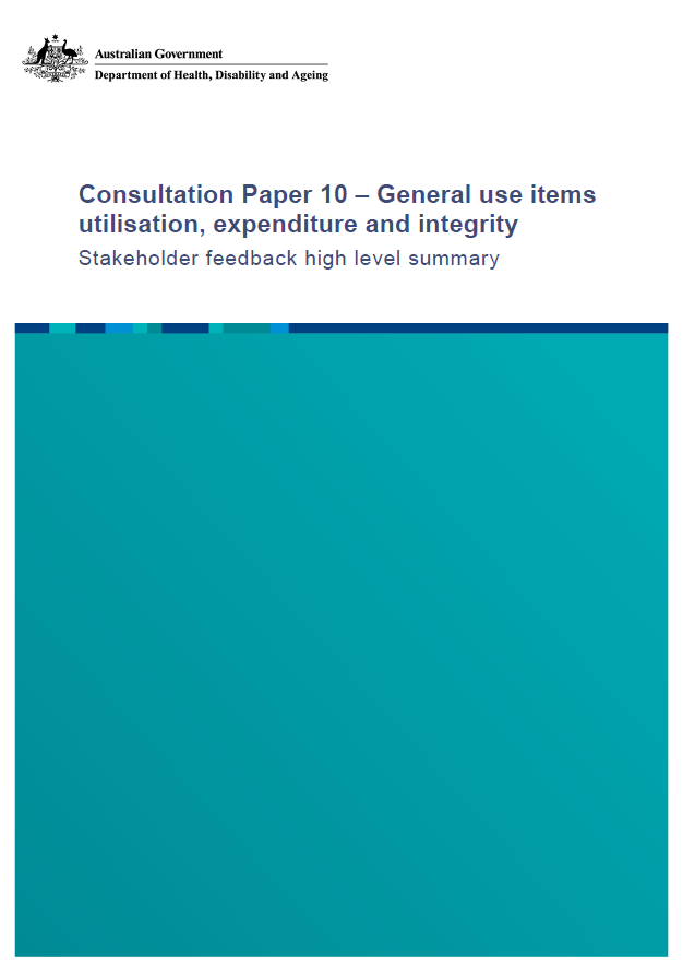 Cover page for the Consultation Paper 10 – General use items utilisation, expenditure and integrity