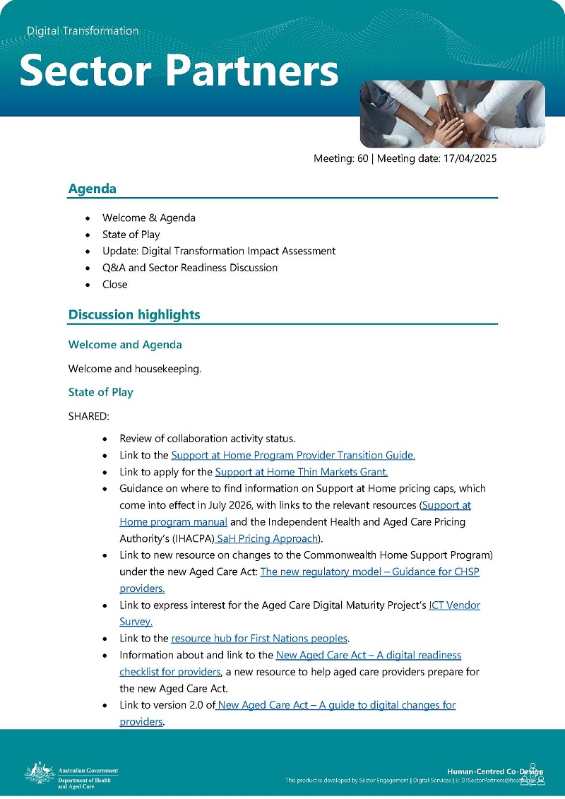 Digital Transformation Sector Partner_meeting summary #60 cover page