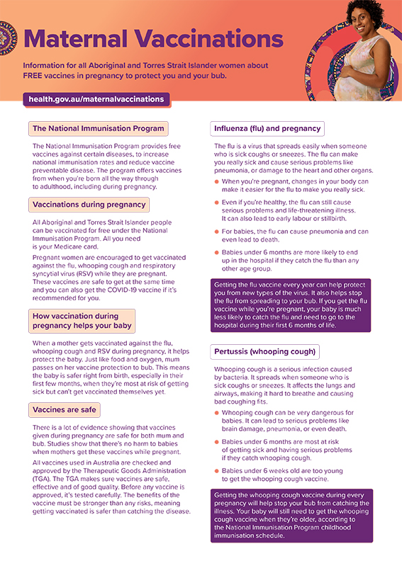 Maternal vaccinations for First Nations people