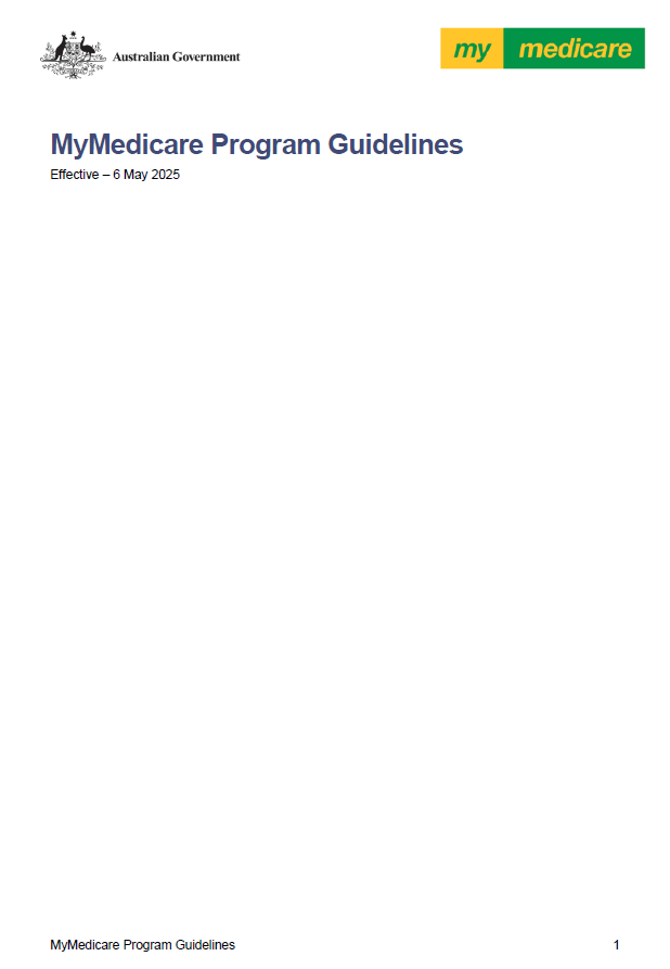 MyMedicare program guideline (6 May 2025)