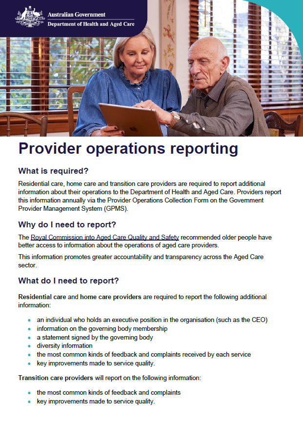 Provider operations reporting – Fact sheet (May 2025)