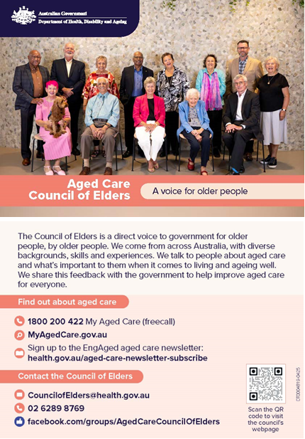 Council of Elders – A voice for older people post card