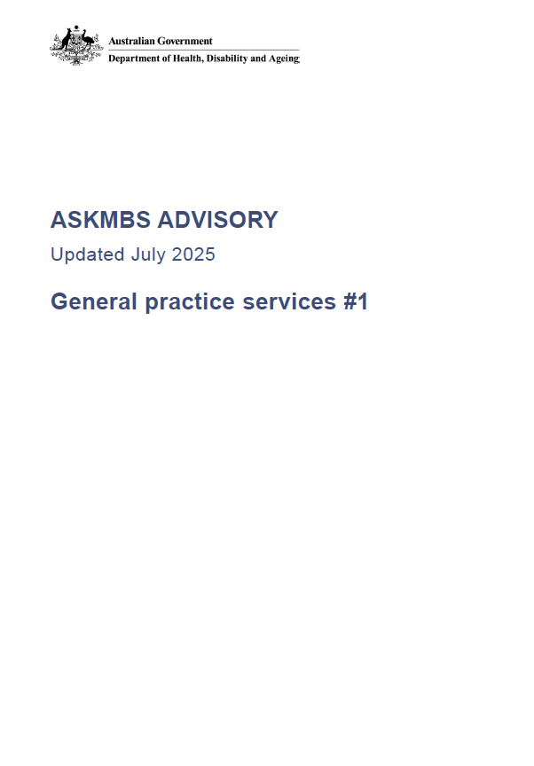 AskMBS Advisory #1 – General practice services