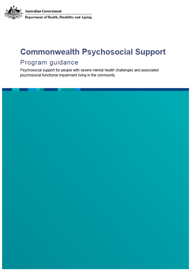 Cover page for the Commonwealth Psychosocial Support Program Guidance (June 2025)