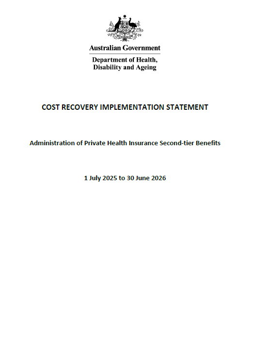 CRIS – Administration of Private Health Insurance second-tier default benefits (July 2025)