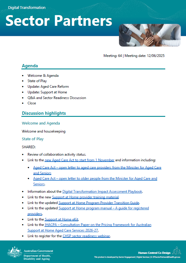 Digital Transformation Sector Partners meeting summary – 12 June 2025