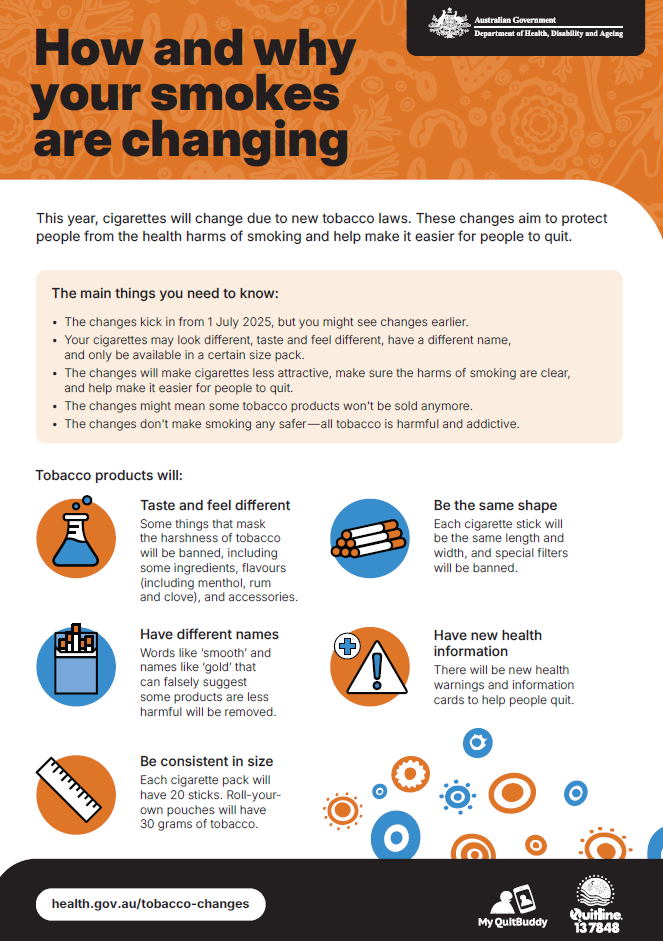 How and why your smokes are changing A4 Fact Sheet cover image