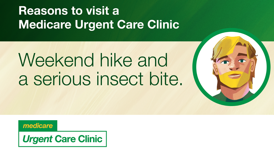 Cover image for the social media title "Weekend hike and a serious insect bite"