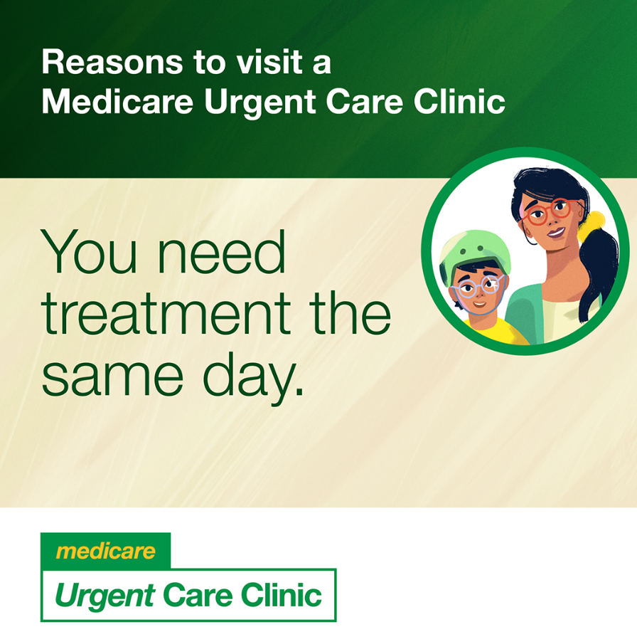 Cover image of the social media tile " You need treatment of the same day"