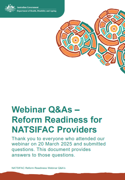 Webinar Q&As – Reform Readiness for NATSIFAC Providers cover page