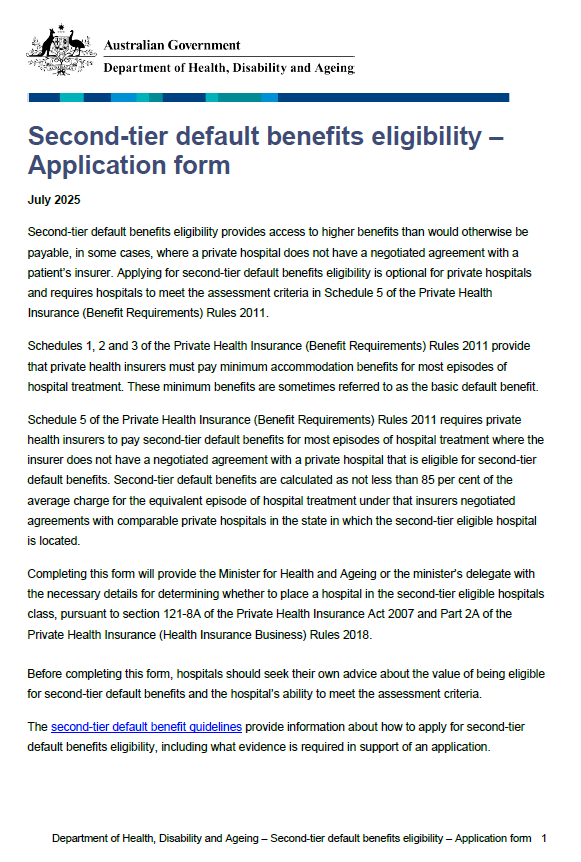 Cover image for the Second-tier default benefits eligibility – Application form (July 2025)