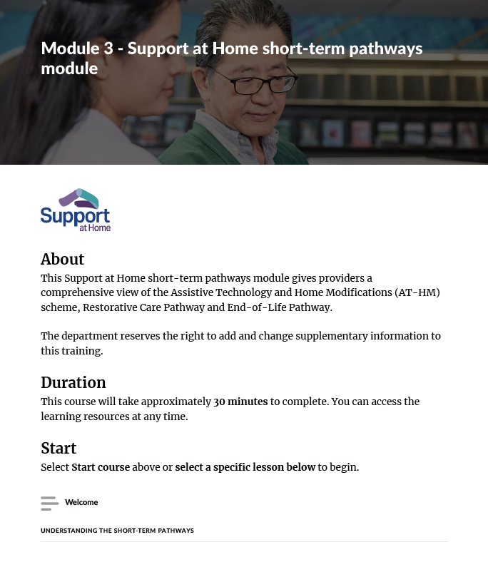 Cover page of Module 3 – Short-term pathways