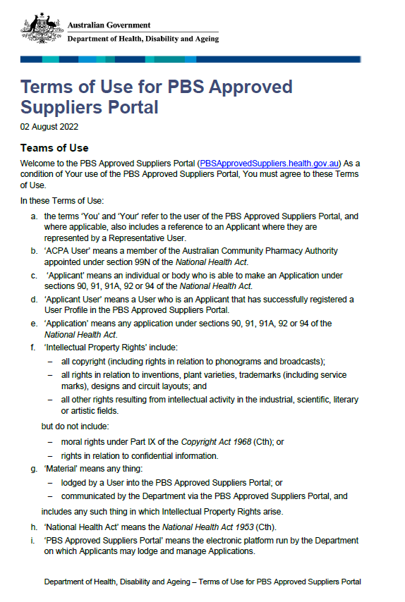 Cover image for the Terms of Use for PBS approvals